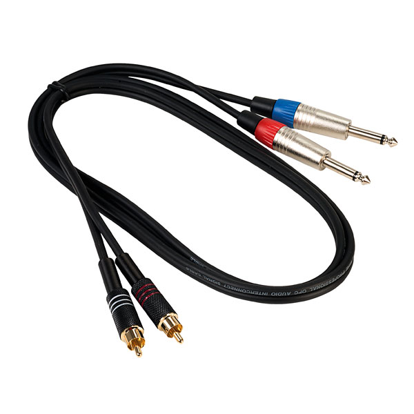 SAMBA MUSIQUE CABLE DOUBLE JACK 6,35 MONO - DOUBLE RCA 1,5M - Samba Audio  Pro