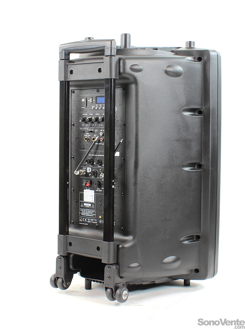 IBIZA PORT15 UHF-MKII - Systeme enceinte de sonorisation portable autonome  15”/38CM AVEC USB, Bluetooth et 2 micros UHF - La Poste